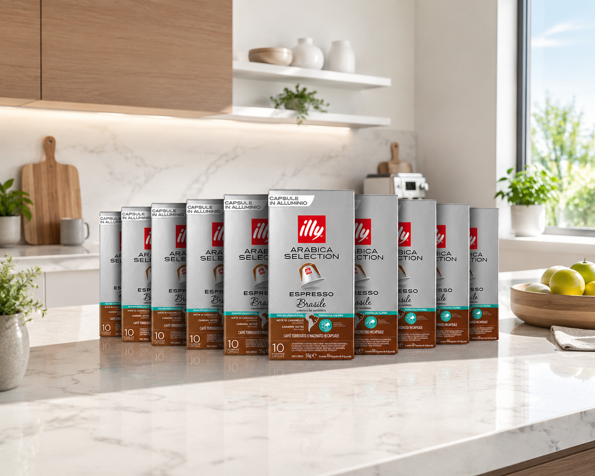 ILLY 100 Capsule Compatibili Nespresso Brasile Cerrado Mineiro 10 Confezioni da 10 Caffè Arabica Selection