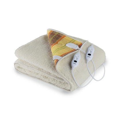 LANCALOR Scaldanotte Maxi 500gr/mq 100% Lana Lavabile Copri Materasso Elettrico