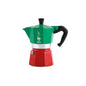 BIALETTI Mokina Tricolore | Caffettiera da caffè Piccola Moka da 40cc ½ tazza Verde/Rosso/Bianco