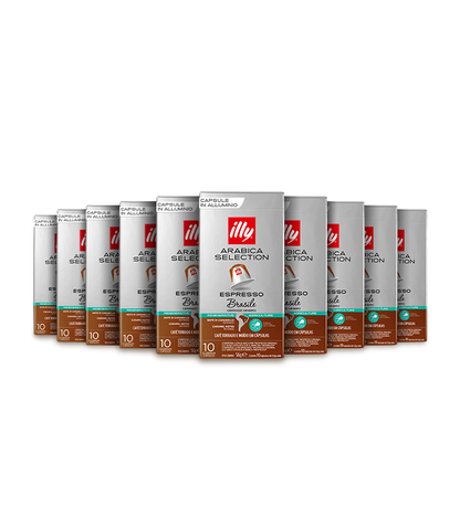 ILLY 100 Capsule Compatibili Nespresso Brasile Cerrado Mineiro 10 Confezioni da 10 Caffè Arabica Selection