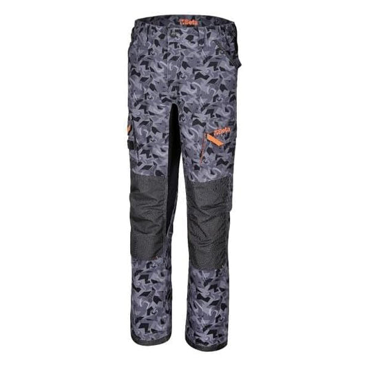 BETA 7818CM Elastic Work Trousers 260 Grams Work Canvas Camouflage Man Multipockets | Resistant and Camouflage Effect (M)