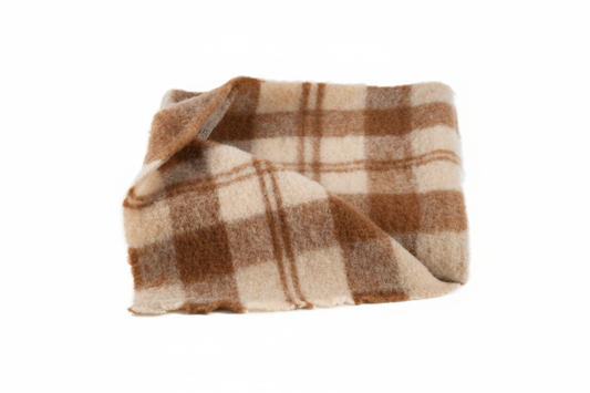 LANCALOR Plaid Marrone in Lana Mohair di alta qualità 100% made in Italy 200cm lunghezza