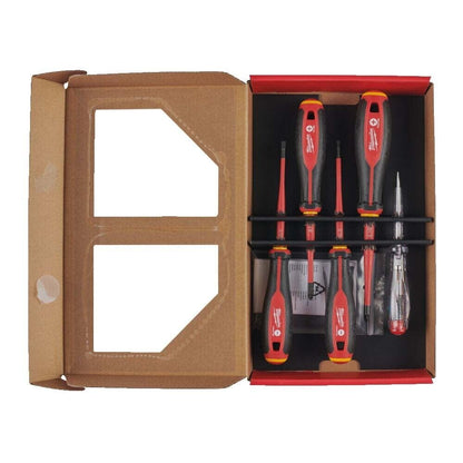 MILWAUKEE Set 5 Giraviti Isolati Cacciavite Isolato 1000V Massima Durata Tri-Lob