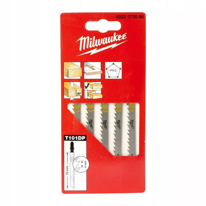 MILWAUKEE 5 Lame per Seghetto Attacco a T | Lunghezza Lama 75mm | per Legno