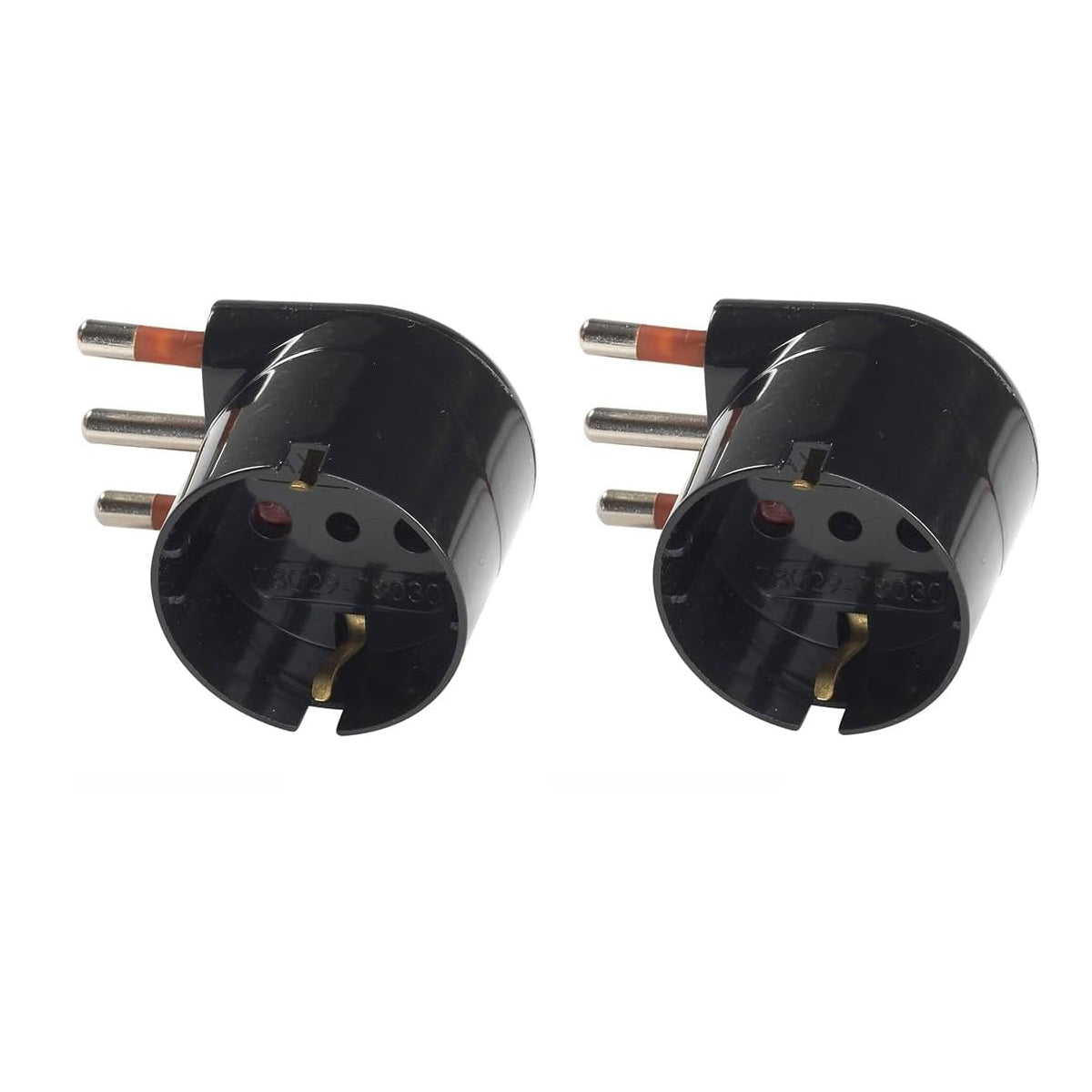 ROSI Adattatore Presa Schuko, Spina Italiano (L) 90° Salvaspazio, Plastica, Certificato CE, Confezione da 2 Pezzi, Bianco o Nero