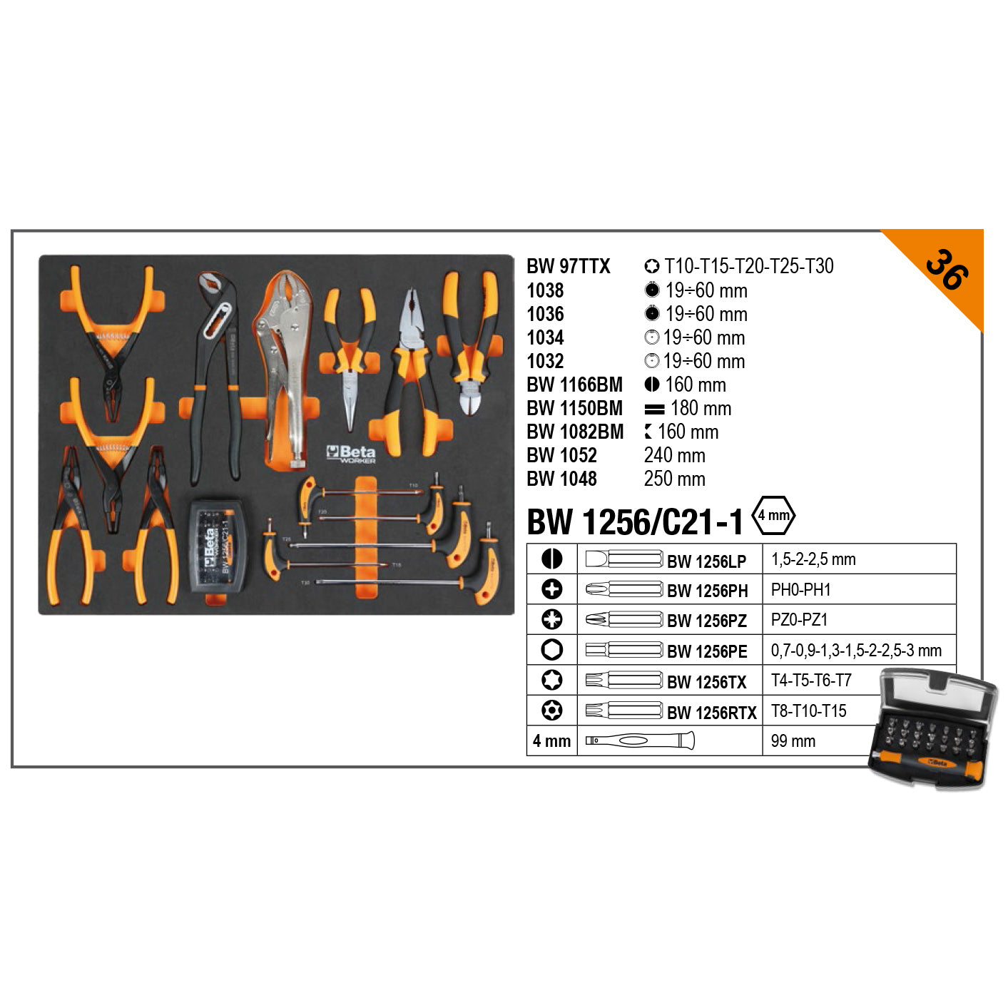 BETA C45PRO 2.0 Arredo Officina Combinazione Completa con Banco Lavoro da 61cm in Acciaio, Pensili, Cassettiera, Armadio + 268 Utensili