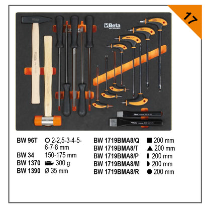 BETA C45PRO 2.0 Arredo Officina Combinazione Completa con Banco Lavoro da 61cm in Acciaio, Pensili, Cassettiera, Armadio + 268 Utensili