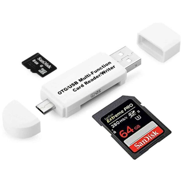 Lettore Multi Funzione Schede SD Micro USB OTG/USB 2.0 per Pc Tablet Android Smartphone