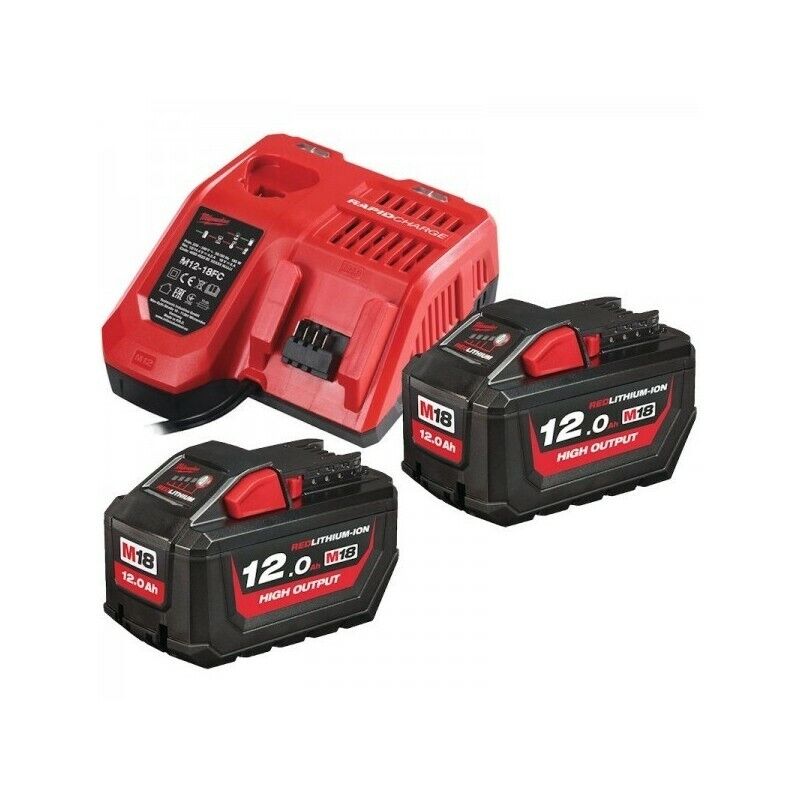 MILWAUKEE | M18 HNRG-122 2 Batterie 12.0Ah Red Lithium 18V Batteria M18 HB12