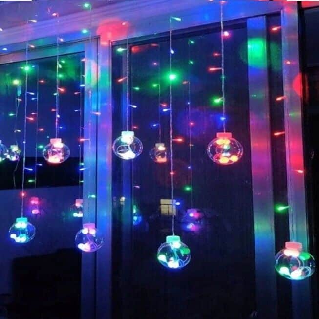 Luci Natalizie 108 LED Palla di Natale 12 Sfere Sospese Belle Decorazioni Lampad